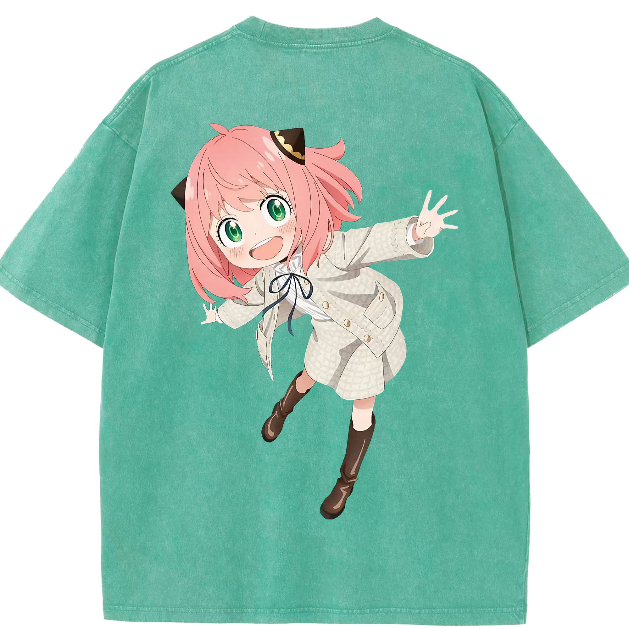 （画像用） SPY×FAMILY间谍家家酒 綿100% ヴィンテージ風 半袖Tシャツ（背面プリント）